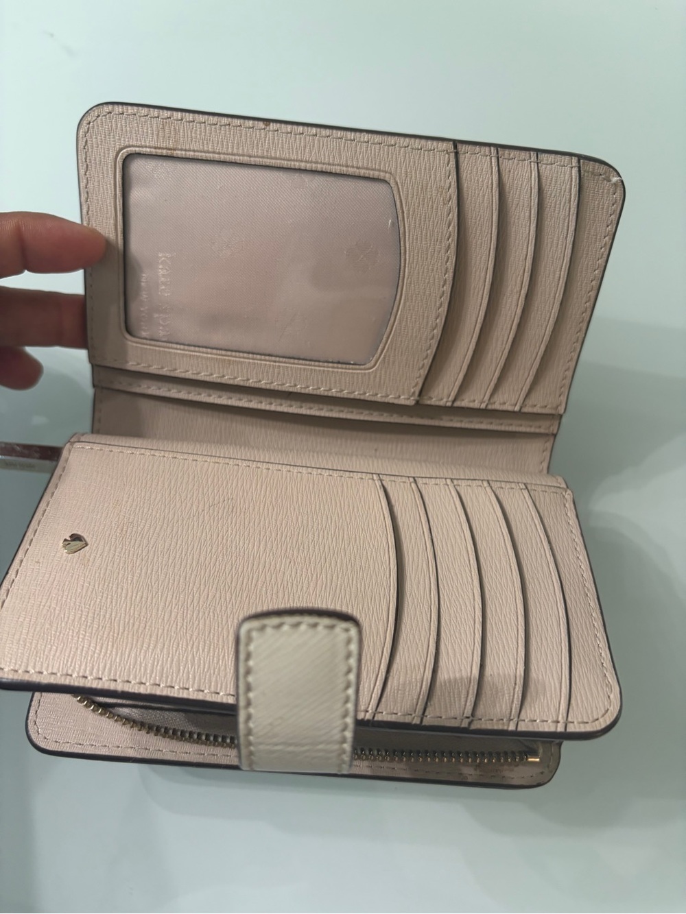 kate spade Two-Tone Cream & Brown Saffiano Zip Wallet - Picture 7 of 7